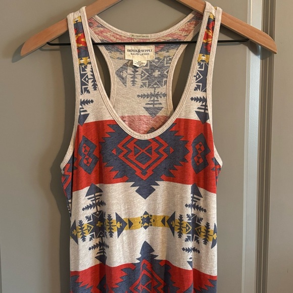 Denim & Supply Ralph Lauren Aztec Western Sleeveless Tank Maxi Dress Size S - Picture 2 of 6